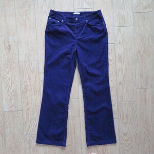 Jones New York Corduroy Jeans Women's Size 10 Purple Wide Leg Stretch
